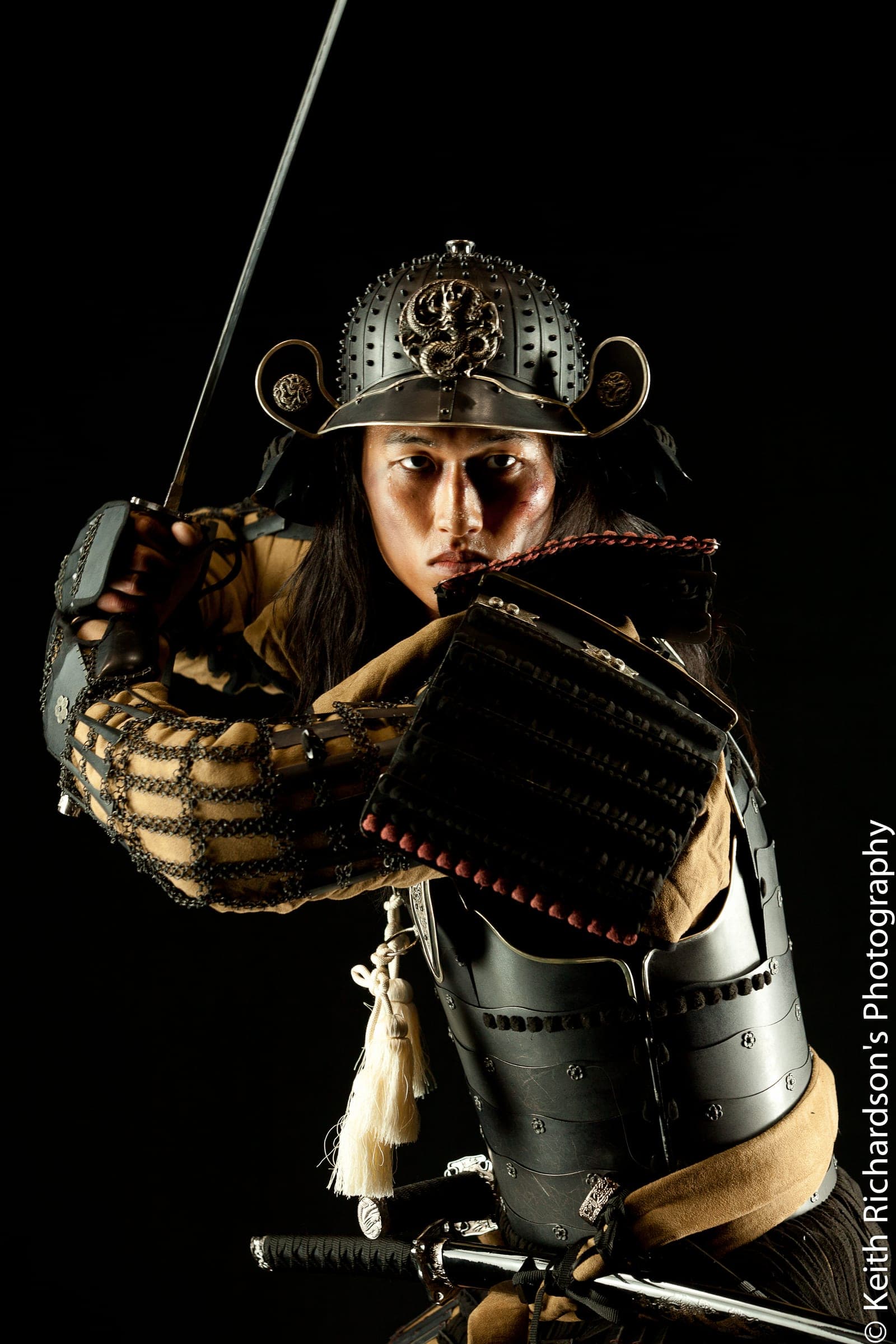 Samurai armor editorial, wide stance